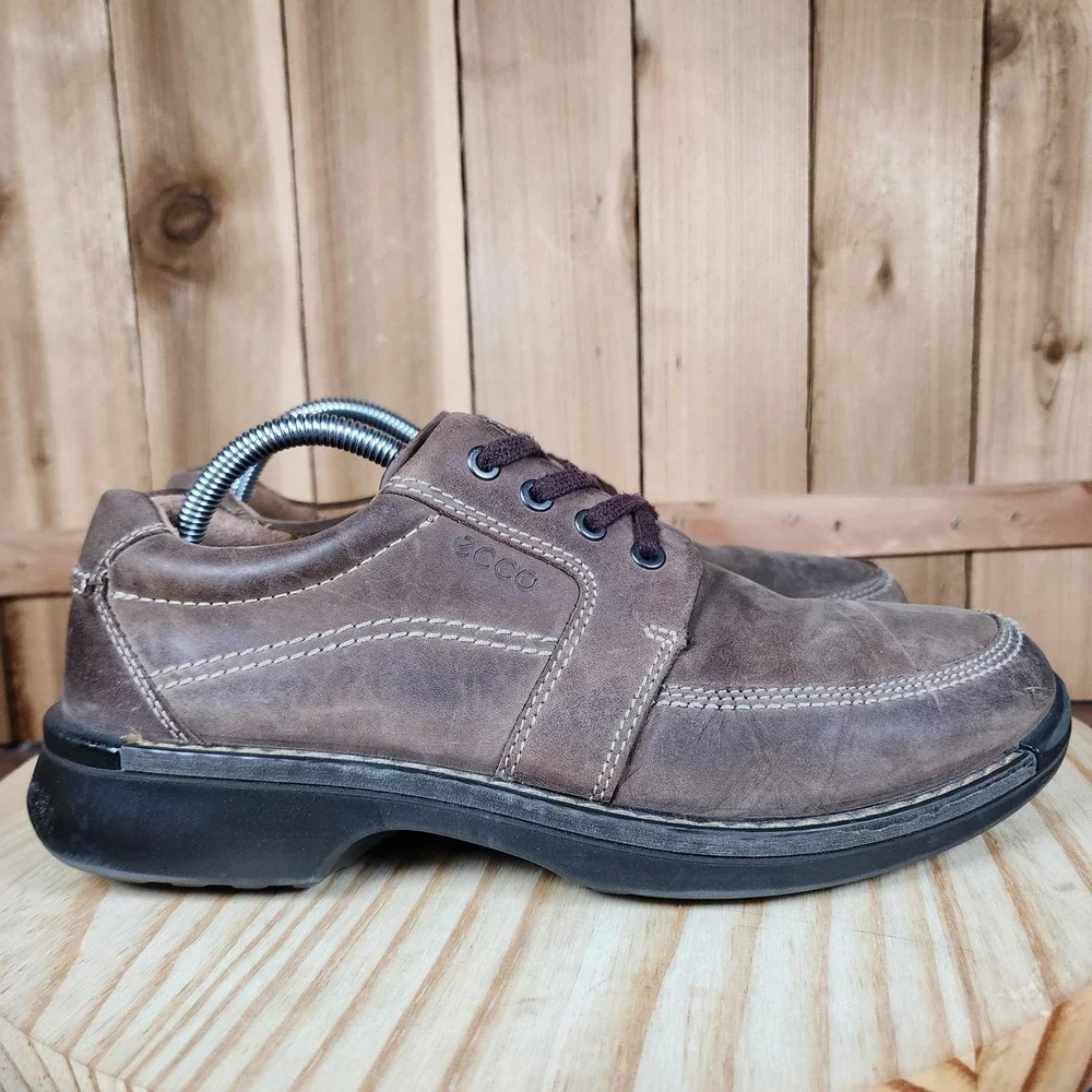 Ecco Fusion II Shoes Mens‎ 8 42 Tie Oxford Nubuck Leather Casual Walking Comfort